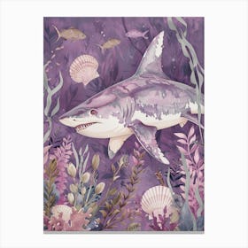 Purple Goblin Shark Illustration 1 Canvas Print