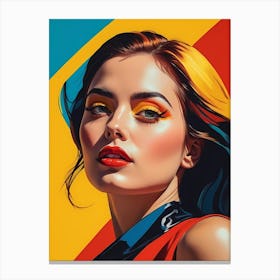Woman Portrait In The Style Of Pop Art (4) Canvas Print