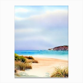 Sunset Beach, California Watercolour Canvas Print