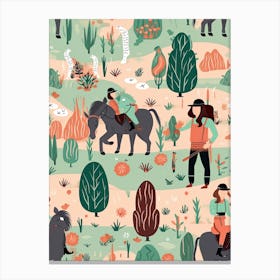 Cowgirl Pattern  2 Canvas Print