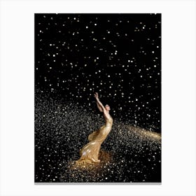 A Cosmic Scene Capturing The Night Sky Aglow With Glittering Stars And A Dusting Of Sparkling Galaxi (7) Canvas Print