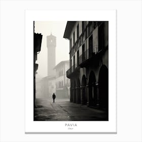 Poster Of Pavia, Italy, Black And White Analogue Photography 1 Canvas Print