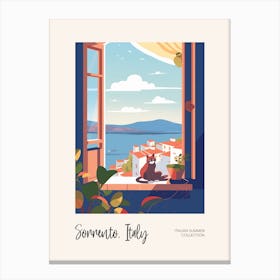 Sorrento Cat On A Window 3 Italian Summer Collection Canvas Print