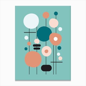 Mid Century Modern Abstract 22 Aqua Canvas Print