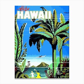 Aloha From Hawaii, Travel Poster Canvas Print