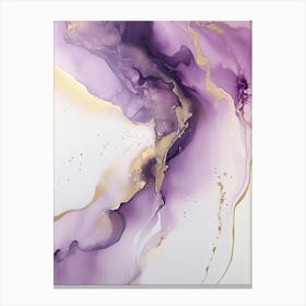 Purple, White, Gold Flow Asbtract Painting 2 Canvas Print