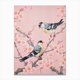 Vintage Japanese Inspired Bird Print American Goldfinch 1 Canvas Print