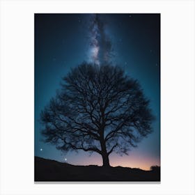 Tree In The Night Sky 5 Canvas Print