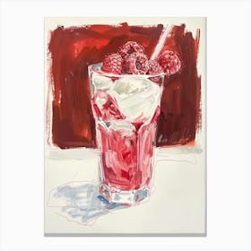 Rasperry Trifle Painting Brushstrokes Canvas Print