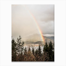 Norway Mountain Rainbow Canvas Print