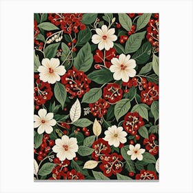 Red And White Flowers Canvas Print