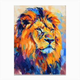 Asiatic Lion Symbolic Imagery Fauvist Painting 2 Canvas Print