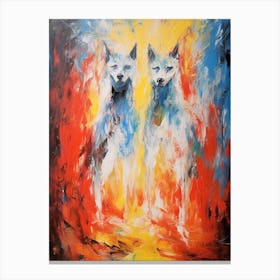 Wolves Abstract Expressionism 3 Canvas Print
