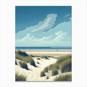 North Germany, North Sea- Retro Landscape Beach and Coastal Theme Travel Poster Canvas Print