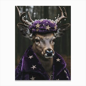 Deer In Purple velvet clothes Canvas Print