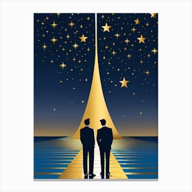 Christmas Night 11 vector art Canvas Print