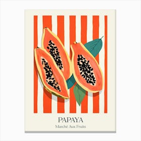 Marche Aux Fruits Papaya Fruit Summer Illustration 2 Canvas Print