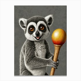 Lemur With A Mallet Canvas Print