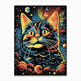 Quantum Furrow, Psychedelic Cats series Canvas Print