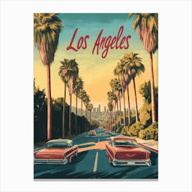 Aihrgdesign A Mid Century Modern Travel Poster For Los Angeles 3 Canvas Print