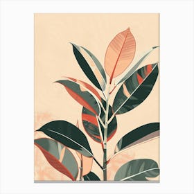 Rubber Plant Minimalist Illustration 5 Canvas Print