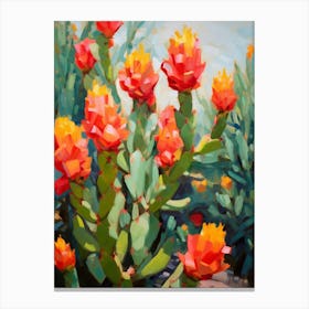 Cactus Painting Cylindropuntia Kleiniae 4 Canvas Print