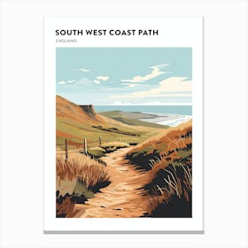 South West Coast Path England 2 Hiking Trail Landscape Poster Canvas Print
