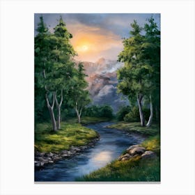 Sunset By The River 4 Canvas Print