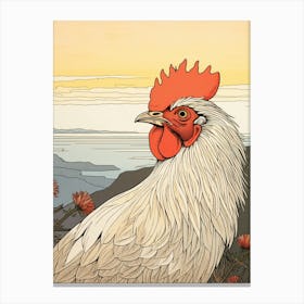 Bird Illustration Rooster 3 Canvas Print