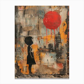 Girl In A Red Dress Canvas Print