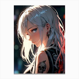 Anime Girl With Tattoos 2 Canvas Print