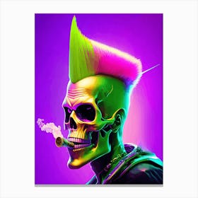 Punk Skull Smoking 1 Canvas Print