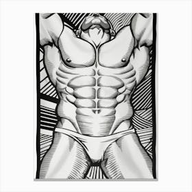 Muscular Man Torso Anatomy Canvas Print