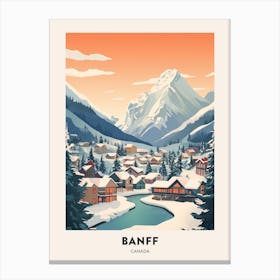 Vintage Winter Travel Poster Banff Canada 2 Canvas Print