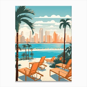 Cancun, Mexico, Graphic Illustration 1 Canvas Print