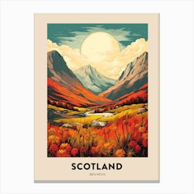 Ben Nevis Scotland 2 Vintage Hiking Travel Poster Canvas Print