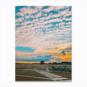 Sunset At The Airport Canvas Print