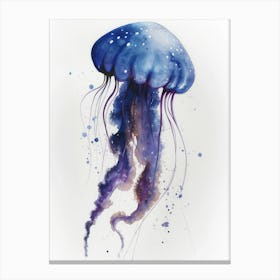 Watercolor Of A Jellyfish Canvas Print