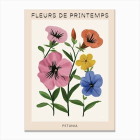 Spring Floral French Poster  Petunia 2 Canvas Print