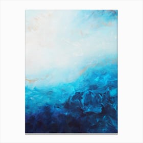 Blue Sea And Gold Painting 2 Canvas Print