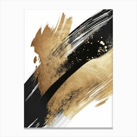 Abstract Gold Brush Strokes Canvas Print