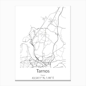 Tarnos,France Minimalist Map Canvas Print