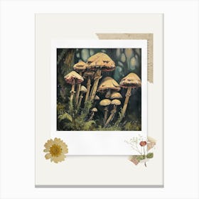Scrapbook Mushrooms Fairycore Painting 3 Canvas Print