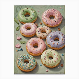 Sweet Pastel Donuts Canvas Print