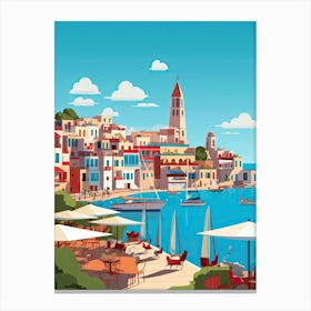 Ibiza, Spain, Flat Illustration 2 Canvas Print