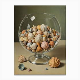 Seashells In A Bowl no1 Canvas Print