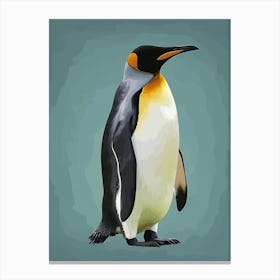 Emperor Penguin Cuverville Island Minimalist Illustration 1 Canvas Print