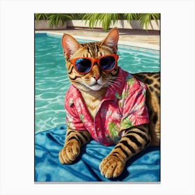 Hawaiian Cat Canvas Print