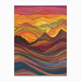 Sunset In The Mountains 17 Canvas Print