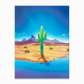 Cactus In The Desert 13 Canvas Print